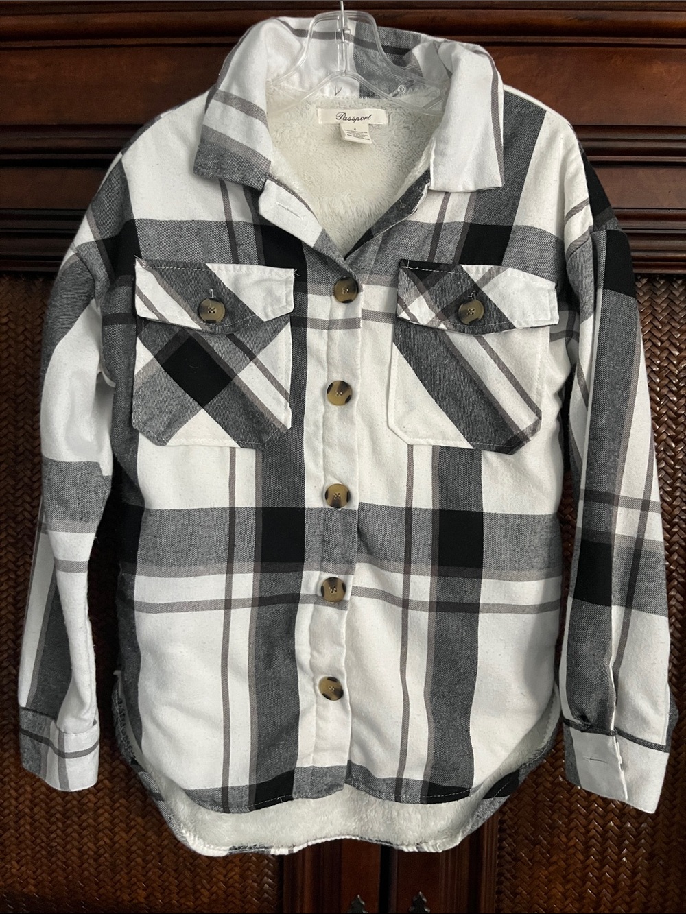 Passport Black & White Plaid Button-Up Shacket